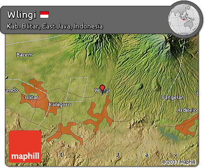 Satellite Map of Wlingi