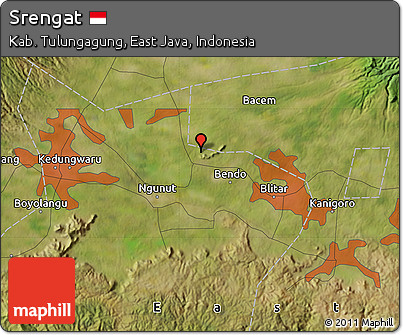 Satellite Map of Srengat