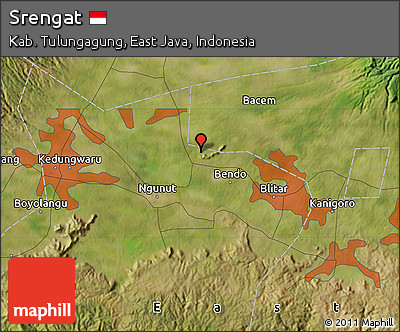 Satellite Map of Srengat