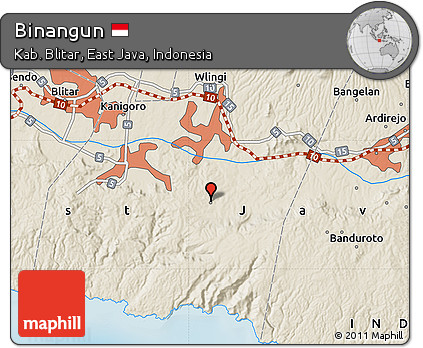 Shaded Relief Map of Binangun