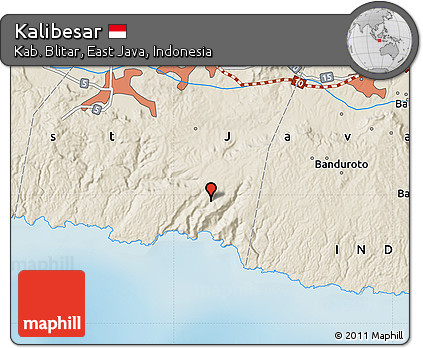 Shaded Relief Map of Kalibesar