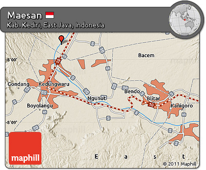Shaded Relief Map of Maesan