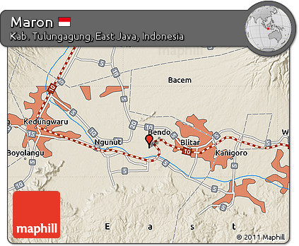 Shaded Relief Map of Maron