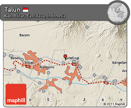 Shaded Relief Map of Talun