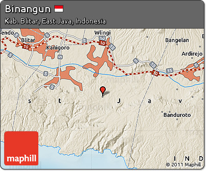 Shaded Relief Map of Binangun