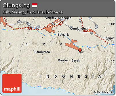 Shaded Relief Map of Glungsing