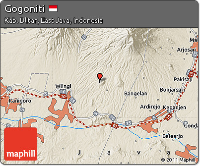 Shaded Relief Map of Gogoniti