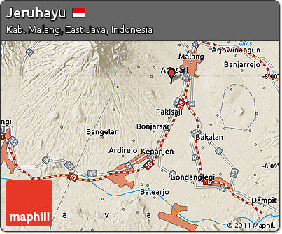 Shaded Relief Map of Jeruhayu