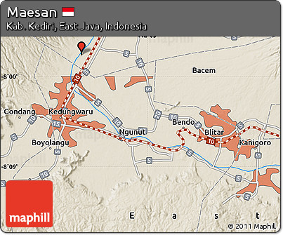 Shaded Relief Map of Maesan