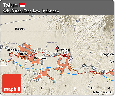 Shaded Relief Map of Talun