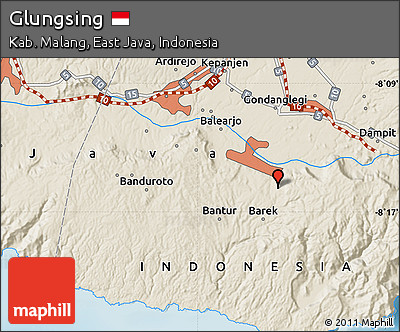 Shaded Relief Map of Glungsing