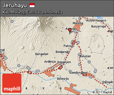 Shaded Relief Map of Jeruhayu