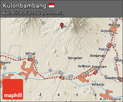 Shaded Relief Map of Kulonbambang