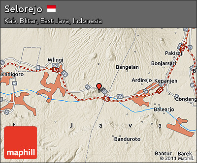 Shaded Relief Map of Selorejo