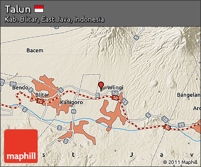 Shaded Relief Map of Talun