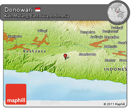 Physical Panoramic Map of Donowari