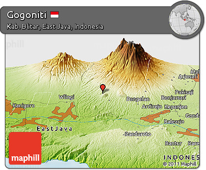 Physical Panoramic Map of Gogoniti