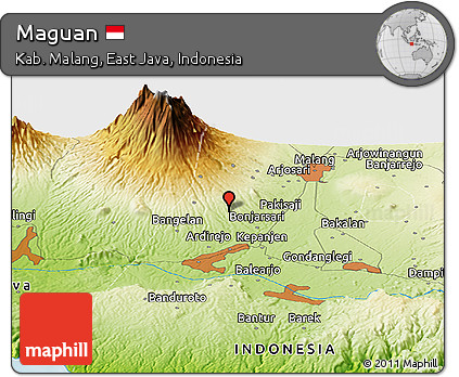 Physical Panoramic Map of Maguan