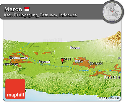 Physical Panoramic Map of Maron