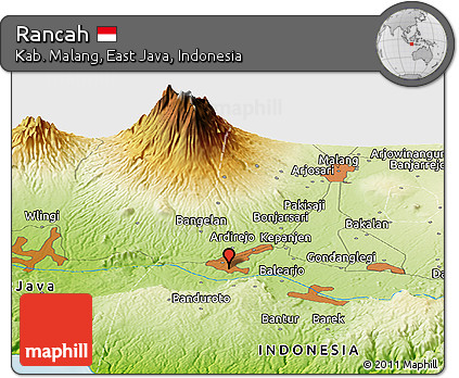 Physical Panoramic Map of Rancah