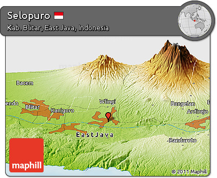 Physical Panoramic Map of Selopuro