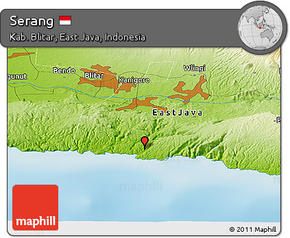 Physical Panoramic Map of Serang