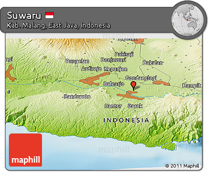 Physical Panoramic Map of Suwaru
