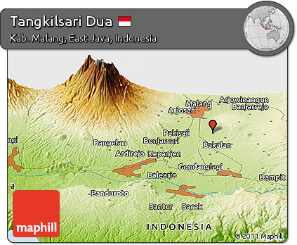 Physical Panoramic Map of Tangkilsari Dua
