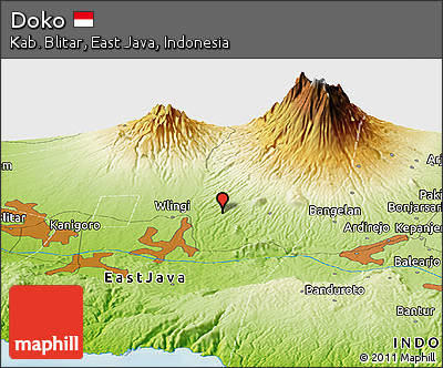 Physical Panoramic Map of Doko