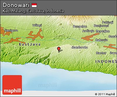 Physical Panoramic Map of Donowari