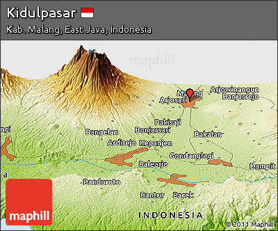 Physical Panoramic Map of Kidulpasar