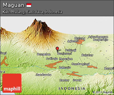 Physical Panoramic Map of Maguan
