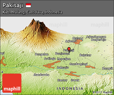 Physical Panoramic Map of Pakisaji