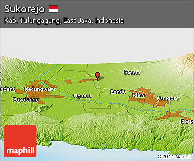 Physical Panoramic Map of Sukorejo