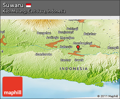 Physical Panoramic Map of Suwaru