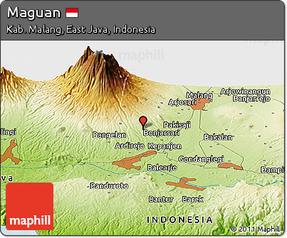 Physical Panoramic Map of Maguan