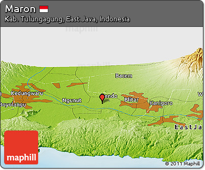 Physical Panoramic Map of Maron