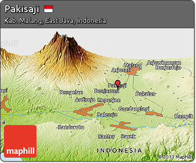 Physical Panoramic Map of Pakisaji