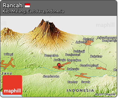 Physical Panoramic Map of Rancah