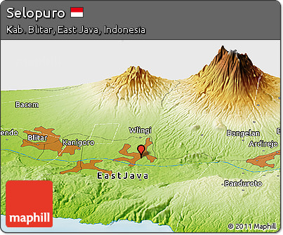 Physical Panoramic Map of Selopuro