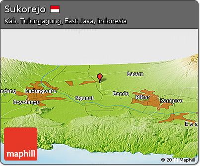 Physical Panoramic Map of Sukorejo