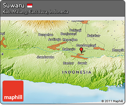 Physical Panoramic Map of Suwaru