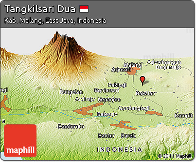 Physical Panoramic Map of Tangkilsari Dua