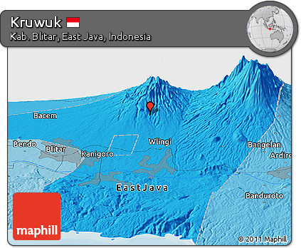 Political Panoramic Map of Kruwuk