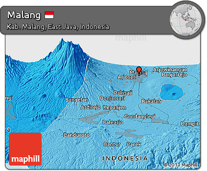 Political Panoramic Map of Malang