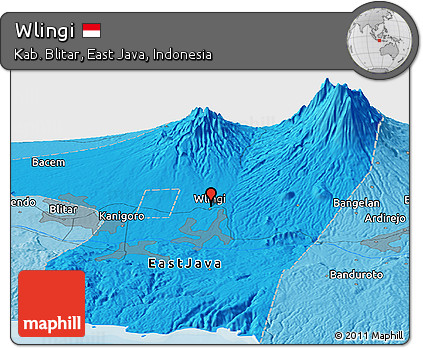 Political Panoramic Map of Wlingi