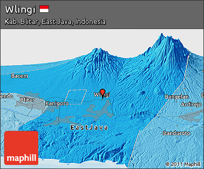 Political Panoramic Map of Wlingi