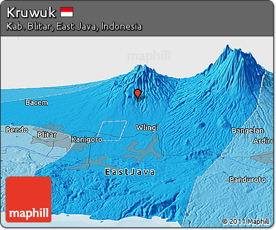 Political Panoramic Map of Kruwuk