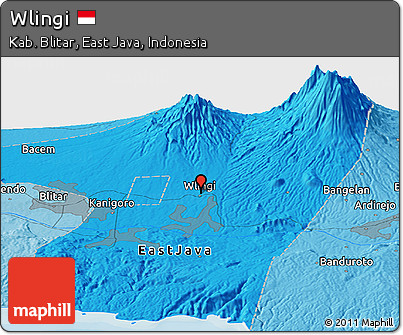 Political Panoramic Map of Wlingi