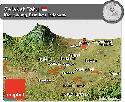 Satellite Panoramic Map of Celaket Satu
